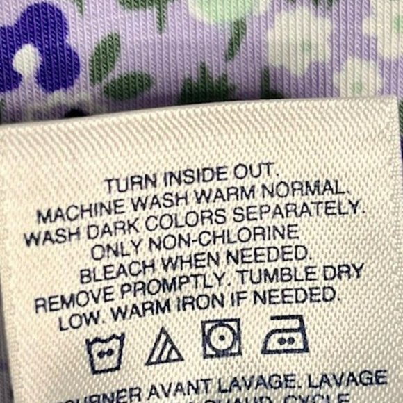 Lands' End Short Sleeve “Fit and Flatter” Floral Dress - Lavender/Purple - M - Picture 8 of 9